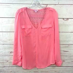 Candie’s Coral Button Blouse - Medium